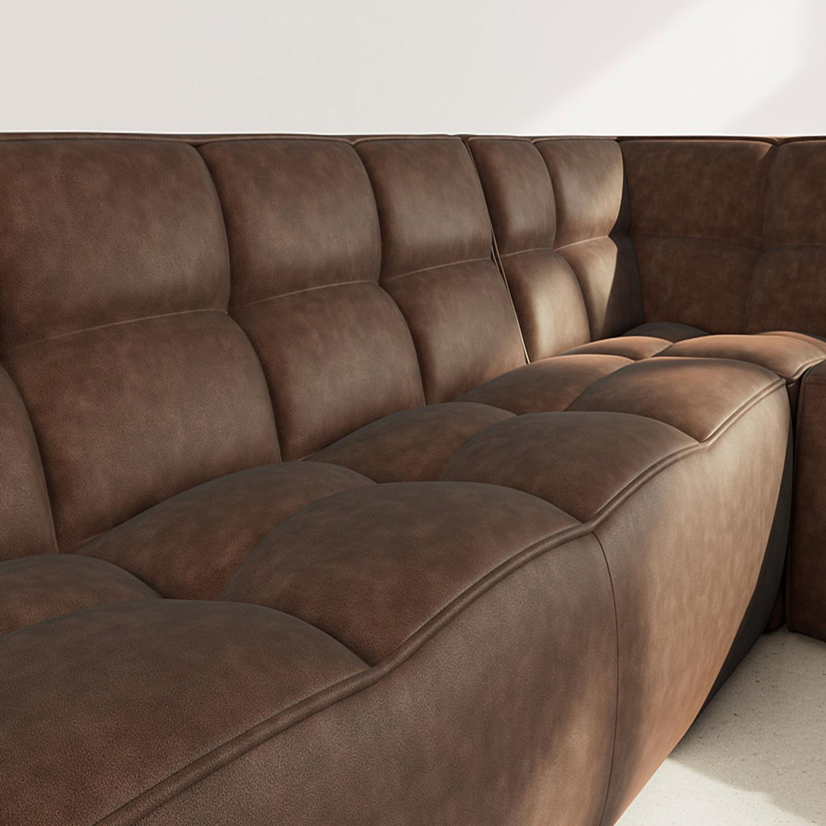 LISA DESIGN Alya - canapé modulable d'angle réversible 5 places en simili