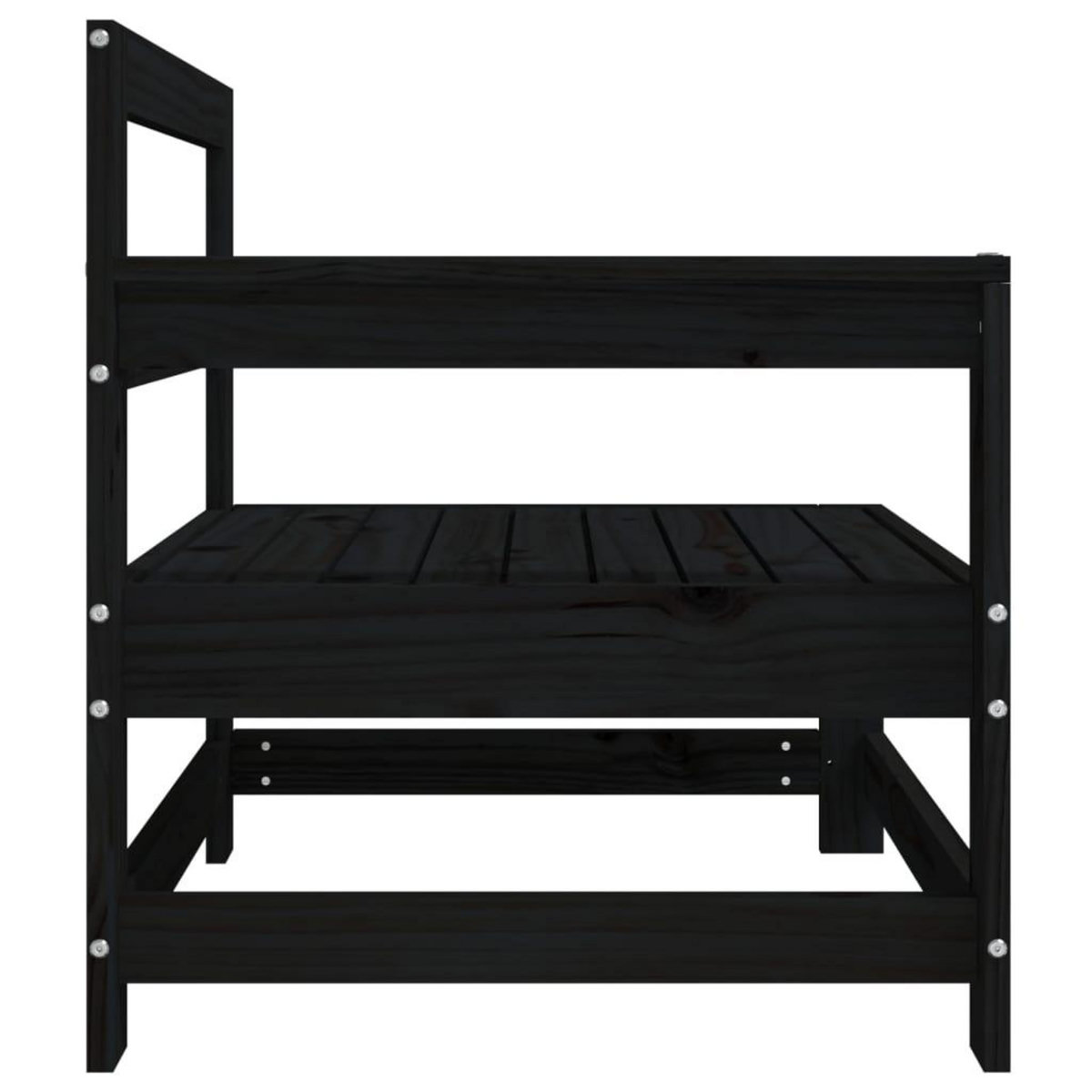 VIDAXL Canapes d'angle de jardin 2 pcs noir bois de pin massif