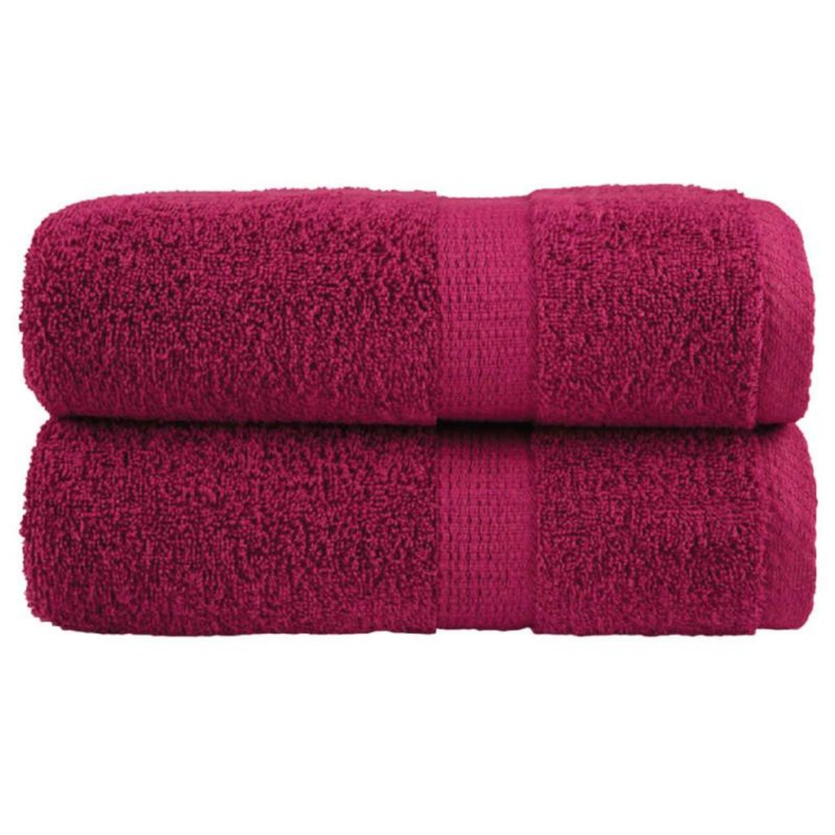 VIDAXL Serviettes de visage de qualité sup. SOLUND 2 pcs bordeaux