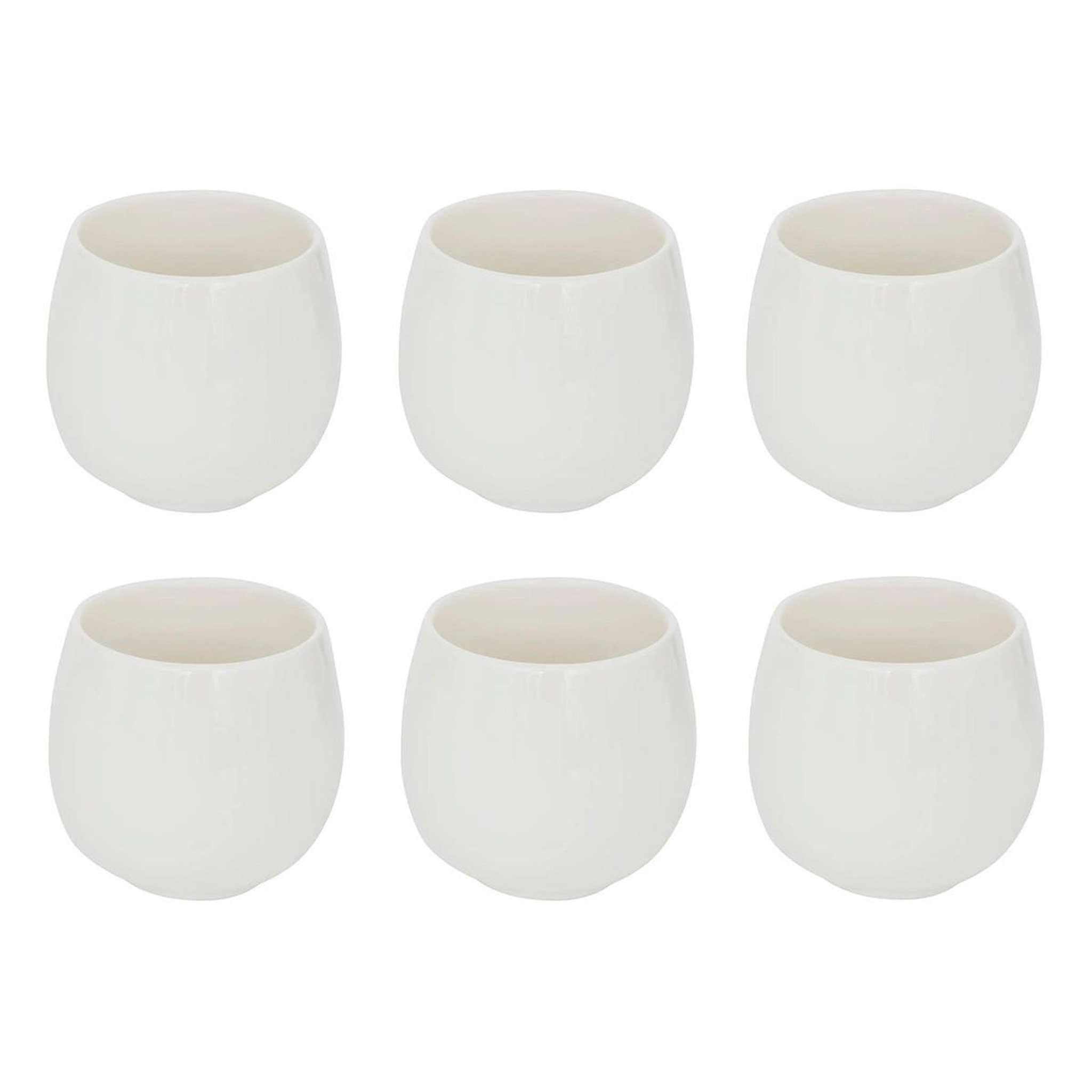 SECRET DE GOURMET Lot de 6 tasses à café en porcelaine  nora  9cl blanc