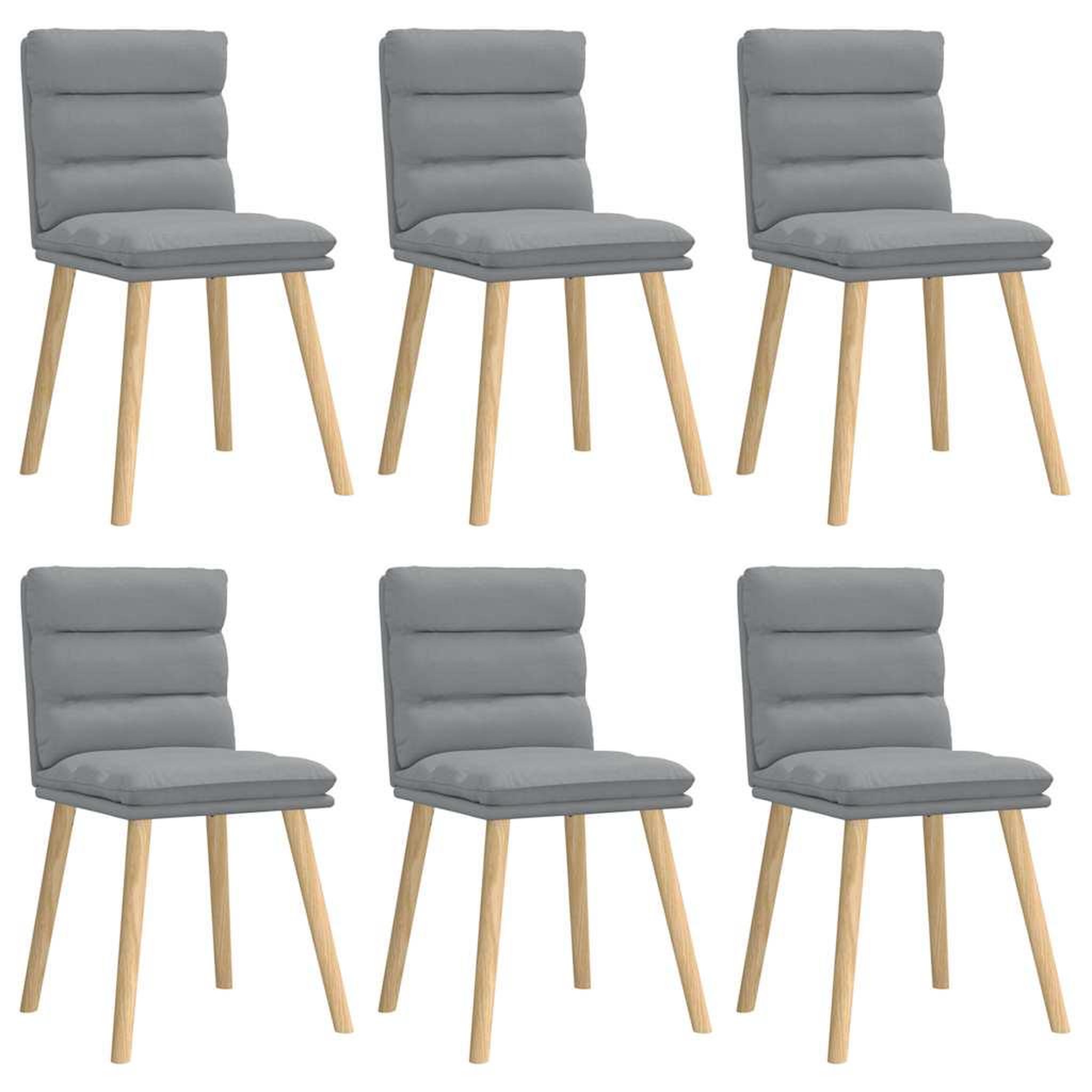 Voir la diapositive 2 : VIDAXL Chaises a manger lot de 6 gris clair tissu