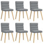 Voir la diapositive 2 : VIDAXL Chaises a manger lot de 6 gris clair tissu