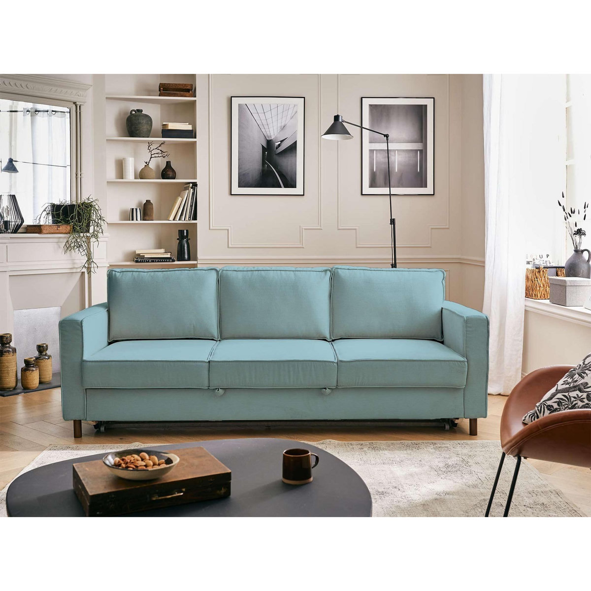 LISA DESIGN Jake - canapé 3 places - convertible - en velours côtelé