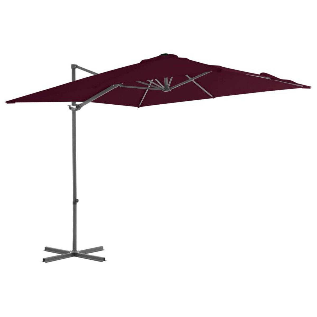 VIDAXL Parasol de jardin en porte-a-faux mat en acier rouge bordeaux