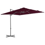VIDAXL Parasol de jardin en porte-a-faux mat en acier rouge bordeaux