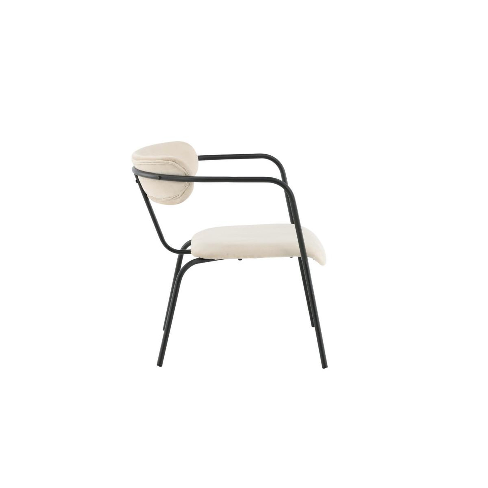Voir la diapositive 2 : Paris Prix Fauteuil design velours  duffy  69cm beige
