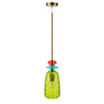 Paris Prix Lampe Suspension en Verre  Laurence  160cm Vert