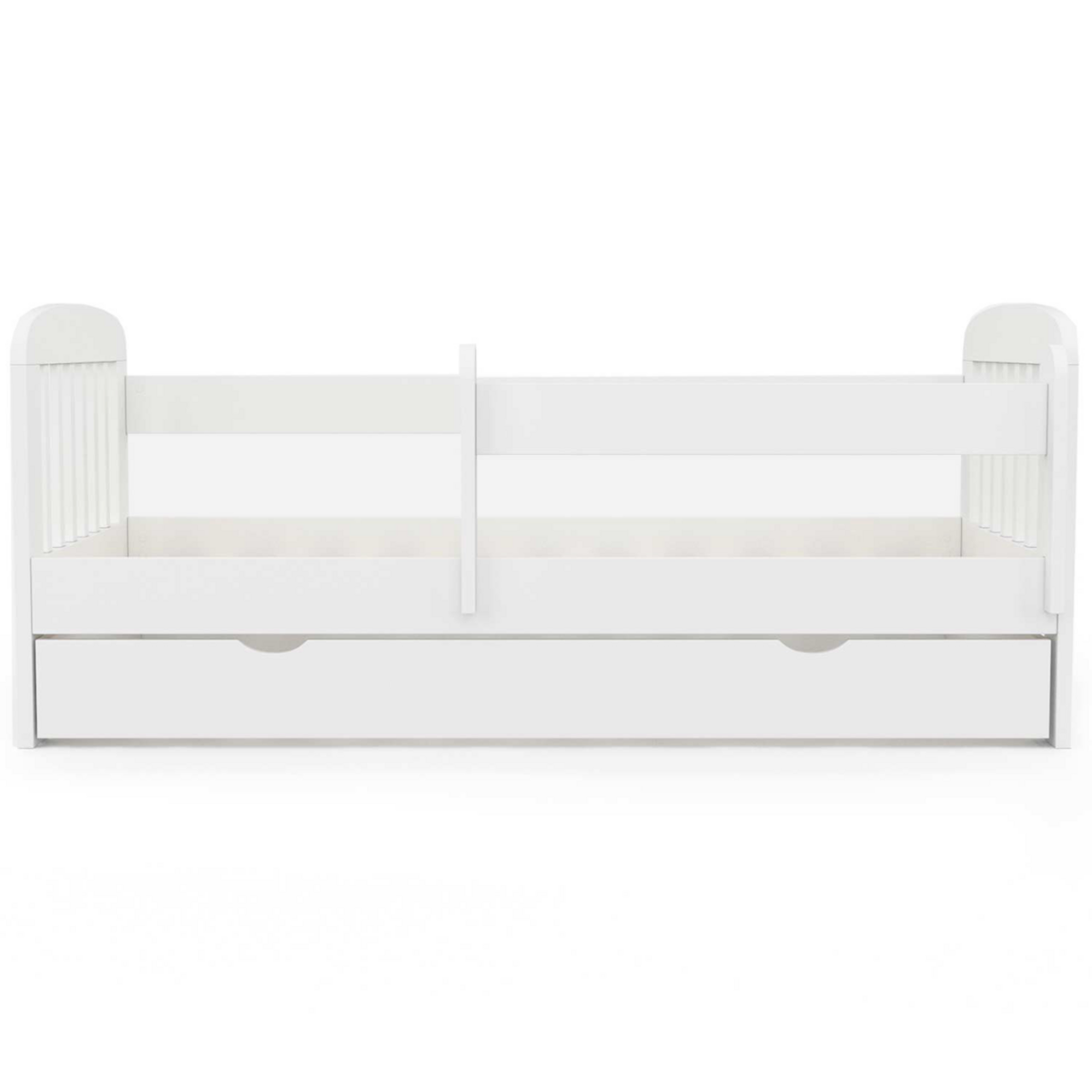 ID MARKET Lit enfant 80 x 160 cm LILIA 1 tiroir de rangement avec sommier et barrières