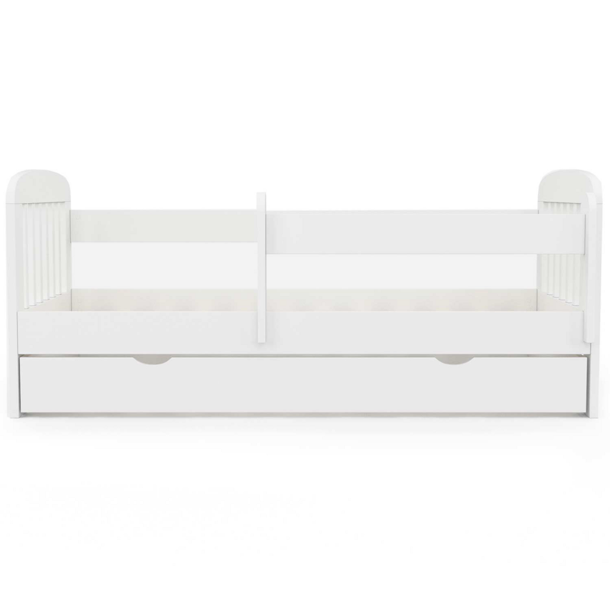 ID MARKET Lit enfant 80 x 160 cm LILIA 1 tiroir de rangement avec sommier et barrières