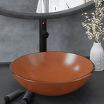 VIDAXL Lavabo de bain avec robinet et drain a poussoir Verre trempe