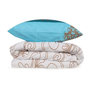 Voir la diapositive 2 : GENERIQUE Parure de lit - 1 housse de couette 220 x 240 cm + 2 taies d'oreiller 60 x 60 cm - 100% coton renforcé - Turquoise