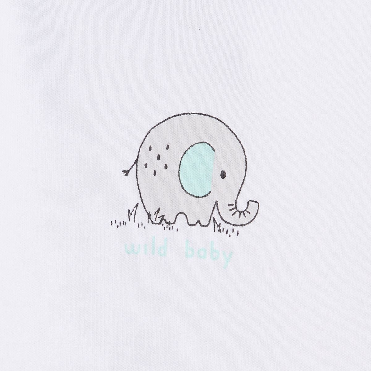 INEXTENSO Lot de 5 bodies manches courtes éléphants bébé