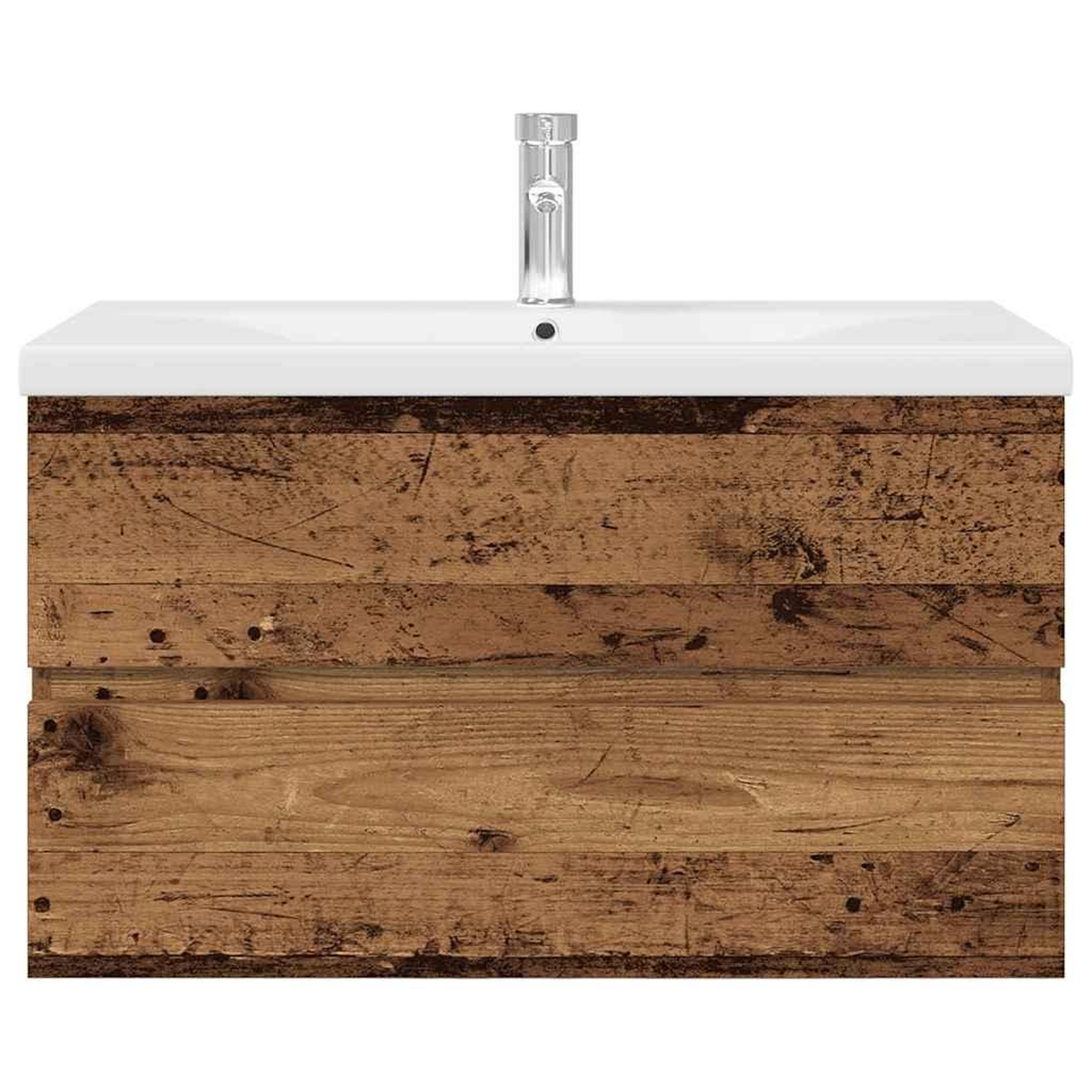 Voir la diapositive 5 : VIDAXL Meuble lavabo avec bassin et robinet integres vieux bois