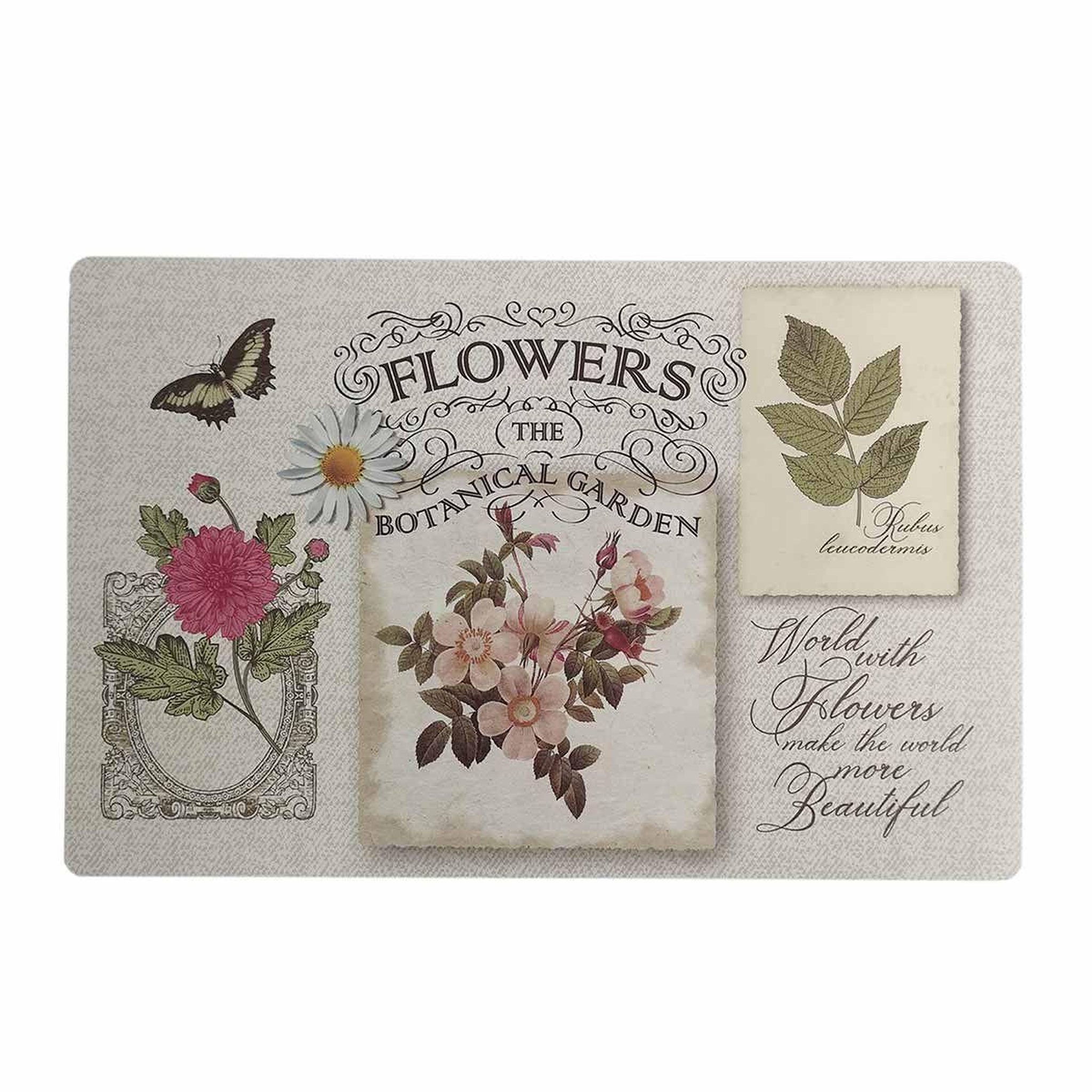 Voir la diapositive 2 : Douceur d'Intérieur Set de table imprimé  les fleurs  28x44cm naturel
