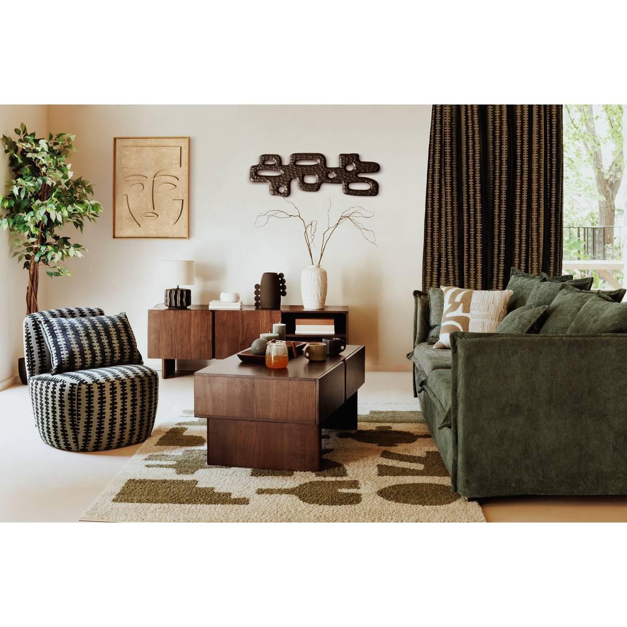 Voir la diapositive 6 : ATMOSPHERA Chauffeuse Design  Leone  71cm Vert