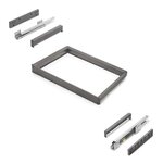 EMUCA SRL Rack avec glissières à extension totale et à fermeture douce pour accessoires d'armoire Quartz -  662-688mm -  Aluminium et plastique -  Titane