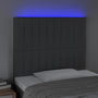 Voir la diapositive 3 : VIDAXL Tete de lit a LED Gris fonce 80x5x118/128 cm Tissu