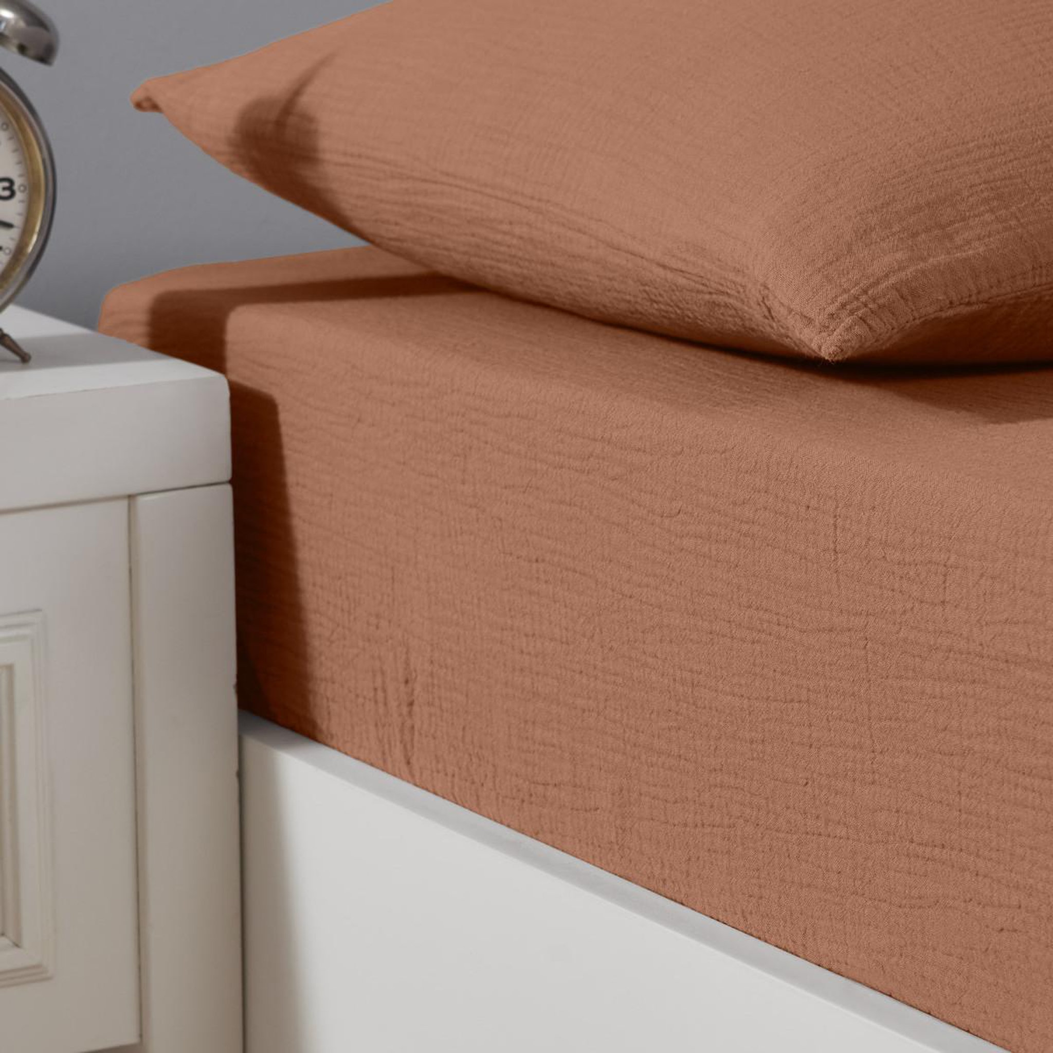 Voir la diapositive 1 : Sensei Maison Drap housse en gaze de coton bonnet 30 cm LOFT