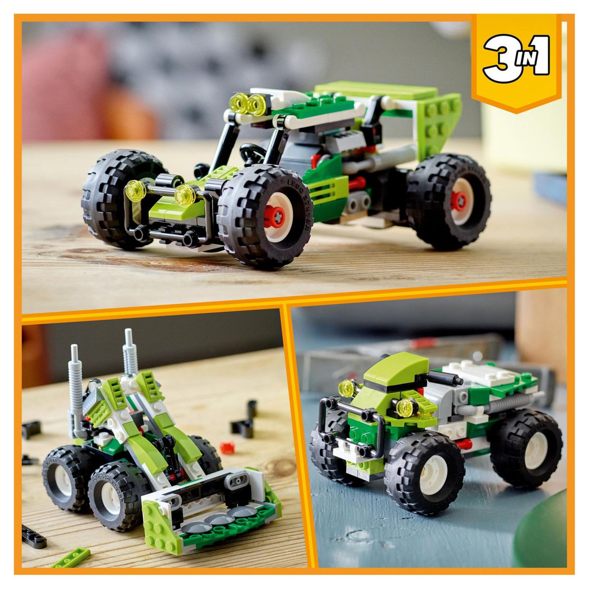 LEGO Creator 31123 Le Buggy Tout-Terrain,  Jouet de Voiture 3 en 1, Jouet Pour Enfants 