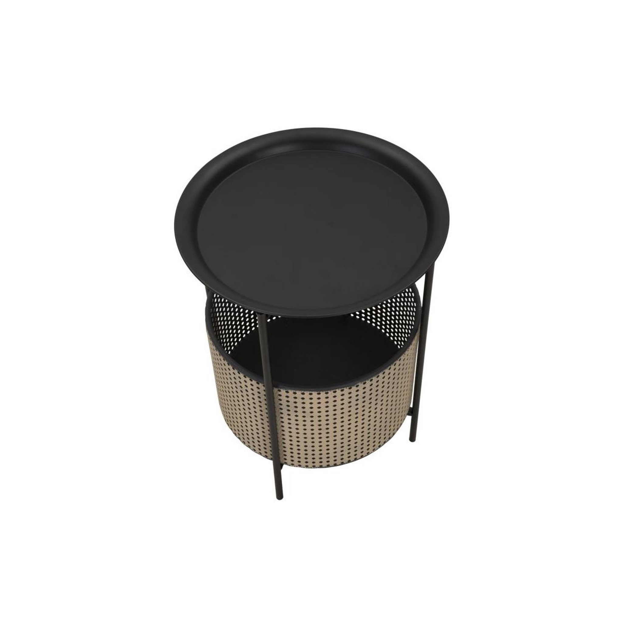 Voir la diapositive 2 : Paris Prix Table d'appoint effet cannage  osaka  50cm noir & naturel