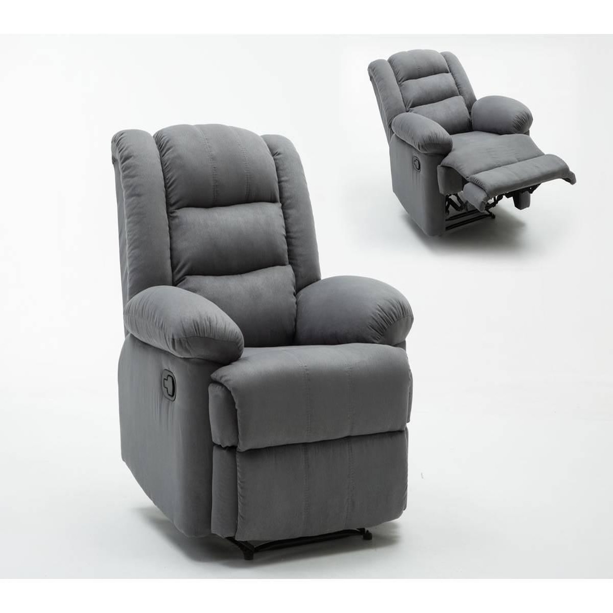 Voir la diapositive 1 : Habitat et Jardin Fauteuil relax  buckingham  - 85 x 93 x 100 cm - gris clair