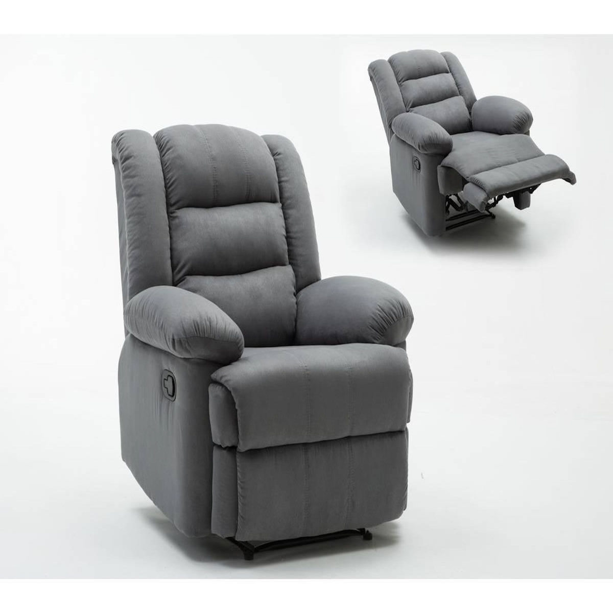 Habitat et Jardin Fauteuil relax  Buckingham  - 85 x 93 x 100 cm - Gris clair