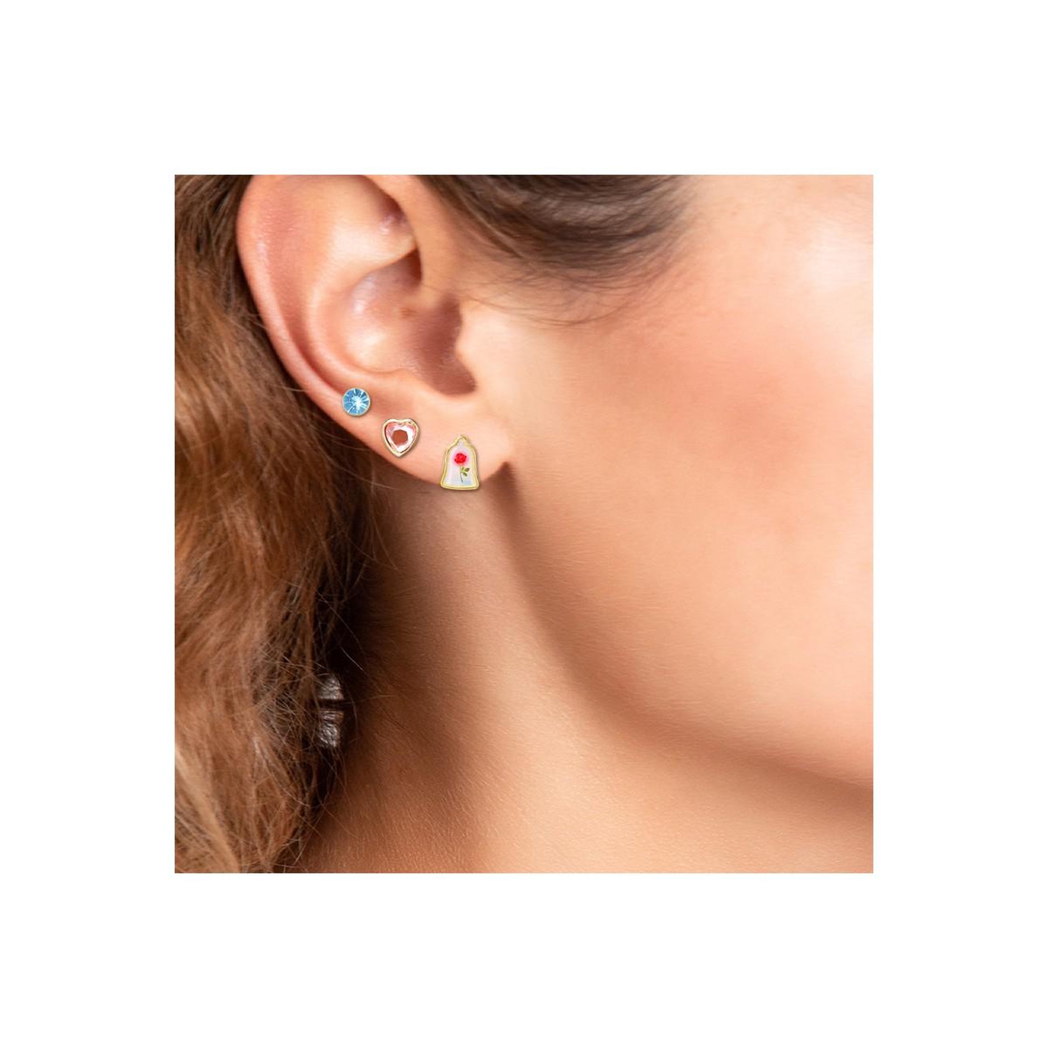 Voir la diapositive 2 : SC CRYSTAL Lot de 6 paires de boucles d'oreilles Disney - Belle