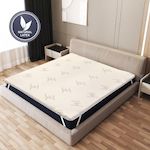 THE WHITE STONE Surmatelas 80 x 190 cm en Latex Naturel | Tissu en Bambou Respirant et Déhoussable | Hauteur 5 cm. Coloris disponibles : Blanc