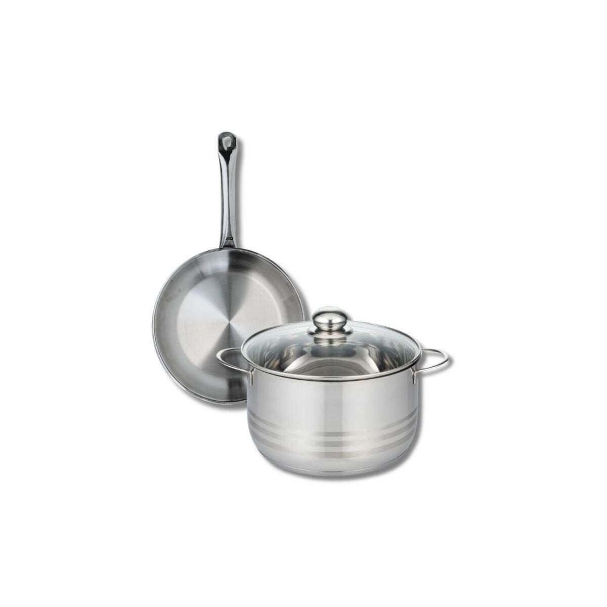 ELO Ensemble de 1 Poêle de cuisson 24 cm et 1 faitout 24 cm Elo Profi Brillant