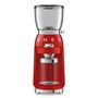 Voir la diapositive 2 : SMEG Moulin à café 350g 150w rouge - CGF11RDEU