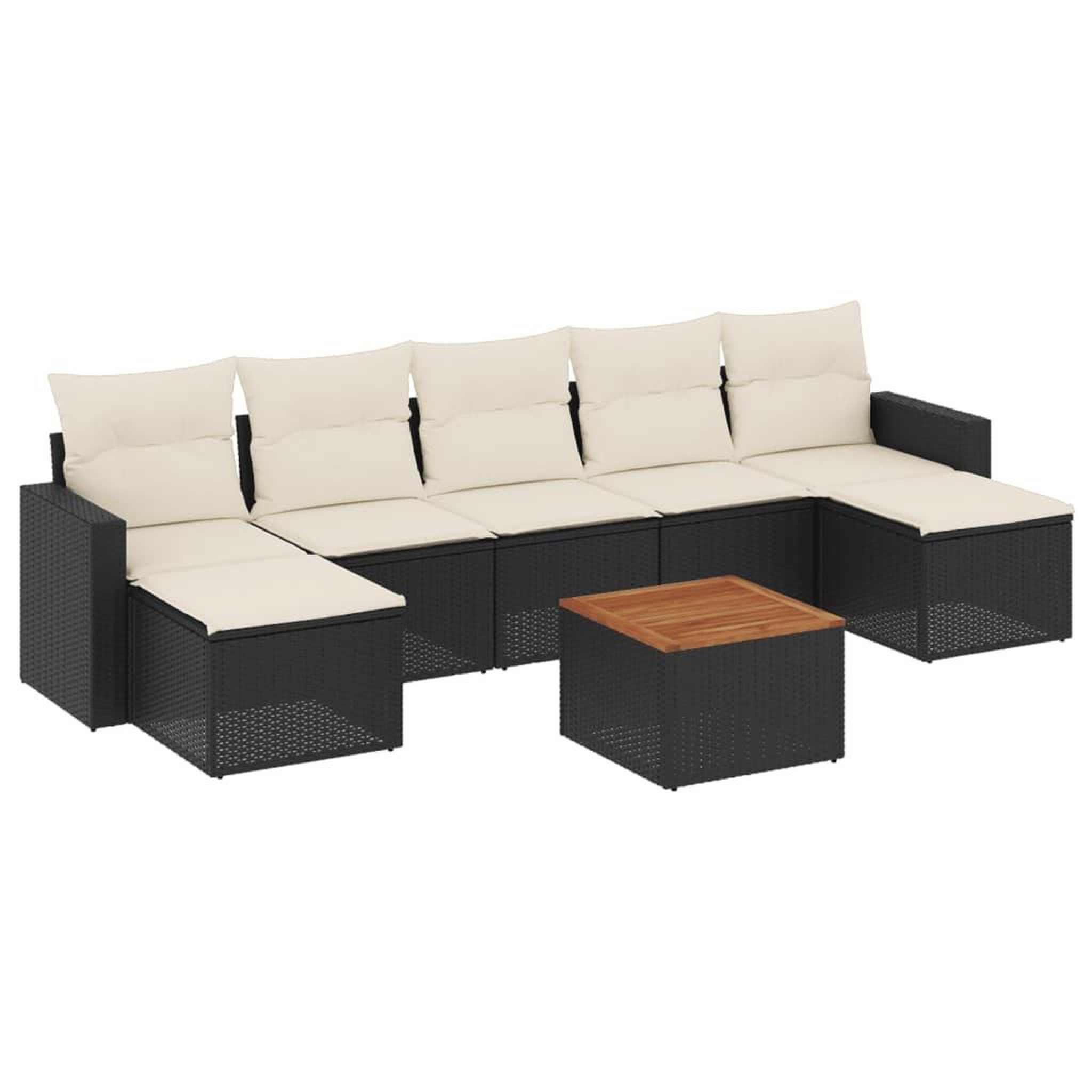 Voir la diapositive 2 : VIDAXL Salon de jardin 8 pcs avec coussins noir resine tressee