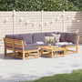 Voir la diapositive 1 : VIDAXL Salon de jardin avec coussins 7 pcs bois massif d'acacia