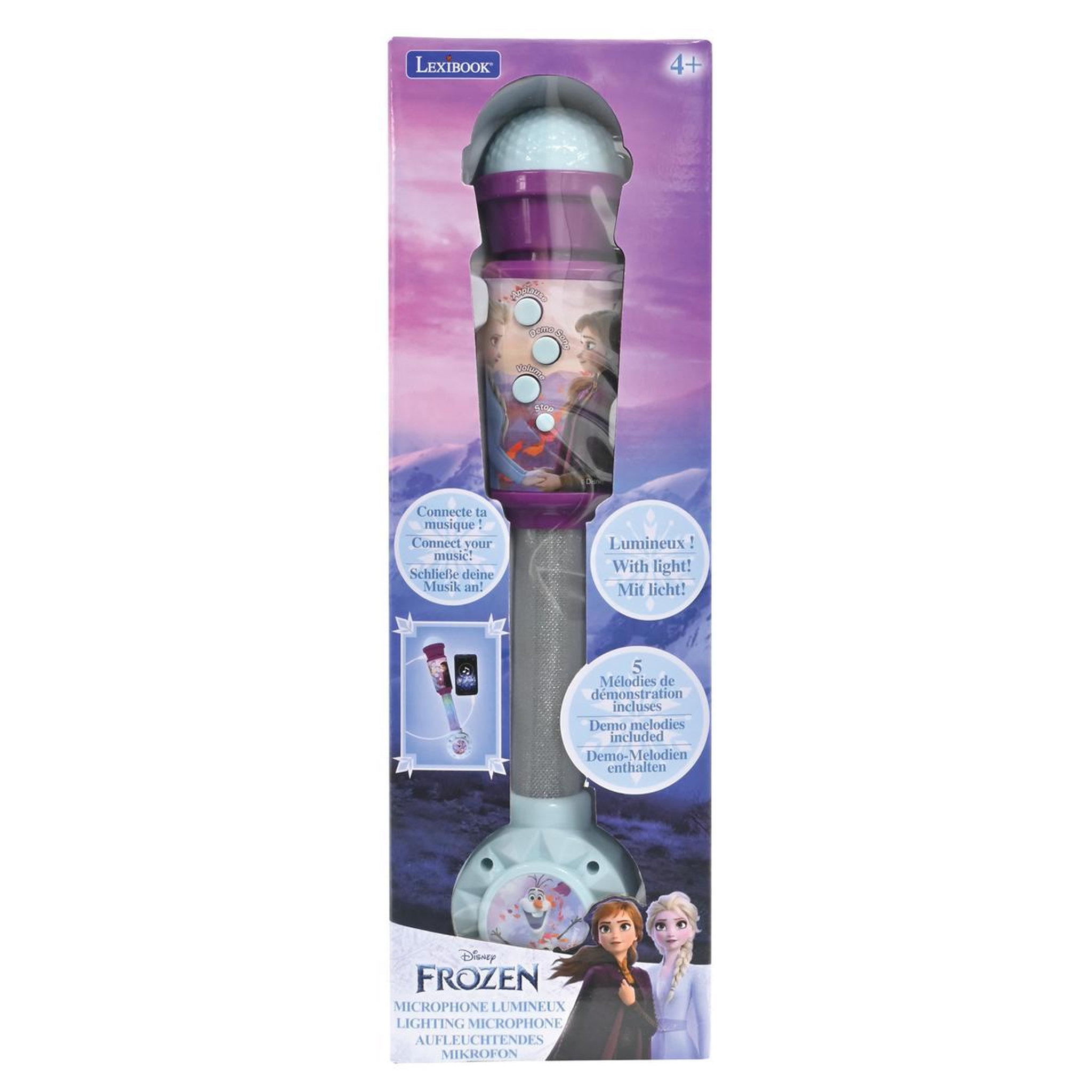 Voir la diapositive 4 : Lexibook Microphone Reine des Neiges avec tube lumineux et enceinte