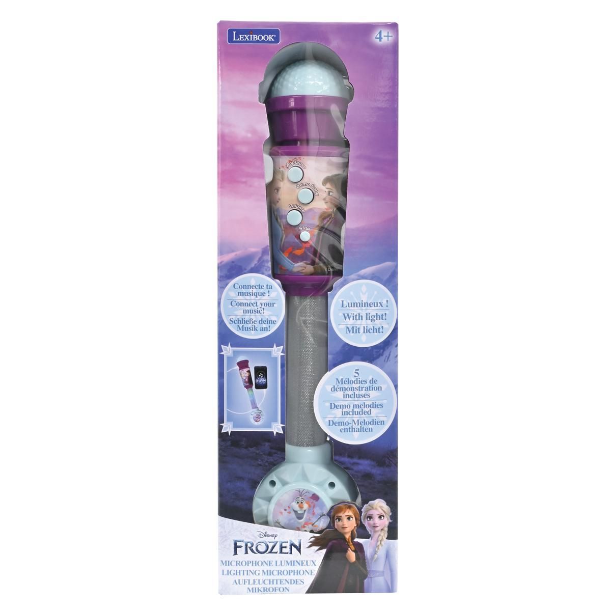 Lexibook Microphone Reine des Neiges avec tube lumineux et enceinte