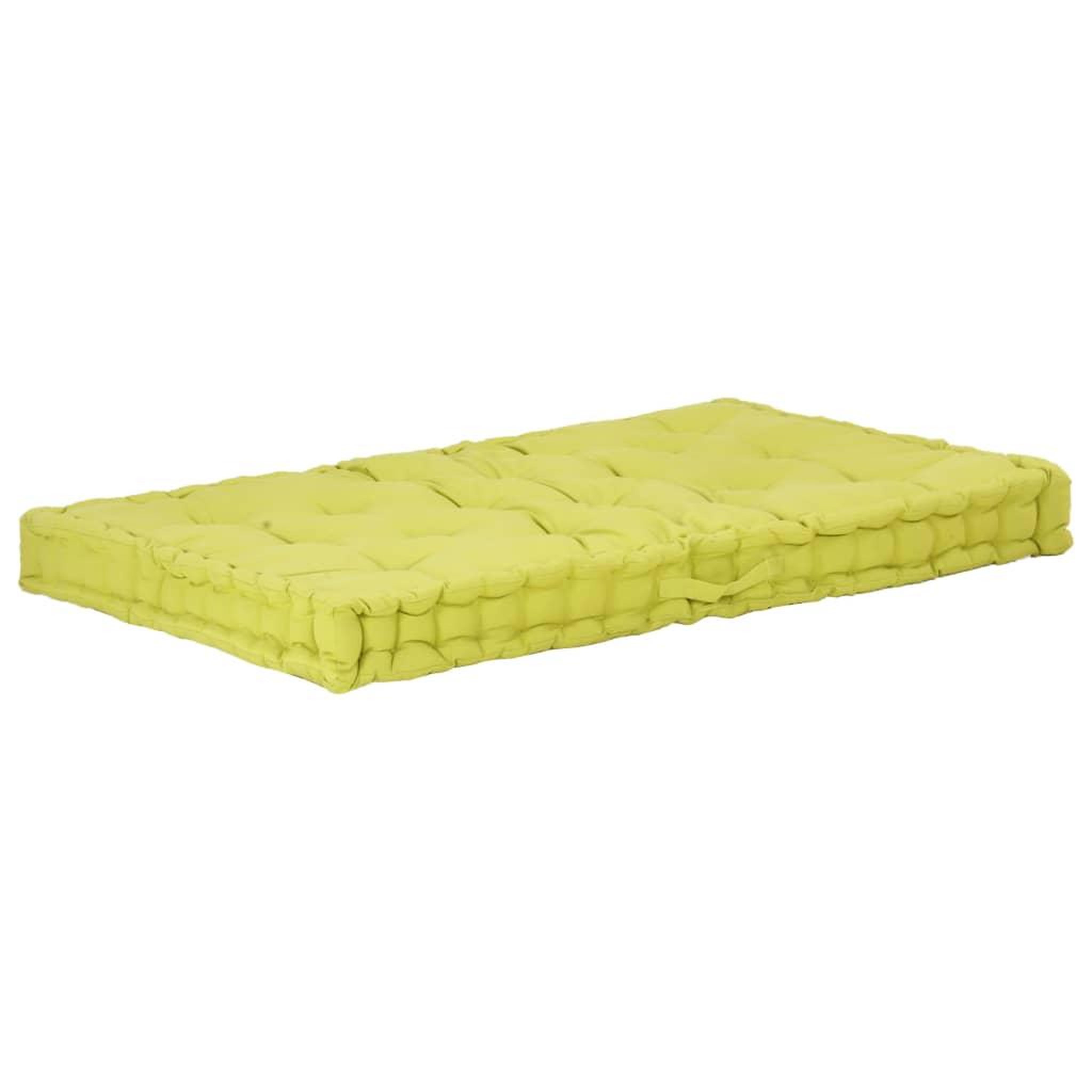 Voir la diapositive 1 : VIDAXL Coussin de plancher de palette Coton 120x80x10 cm Vert