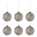 Paris Prix Lot de 6 Boules de Noël  Tâche Mat  8cm Gris