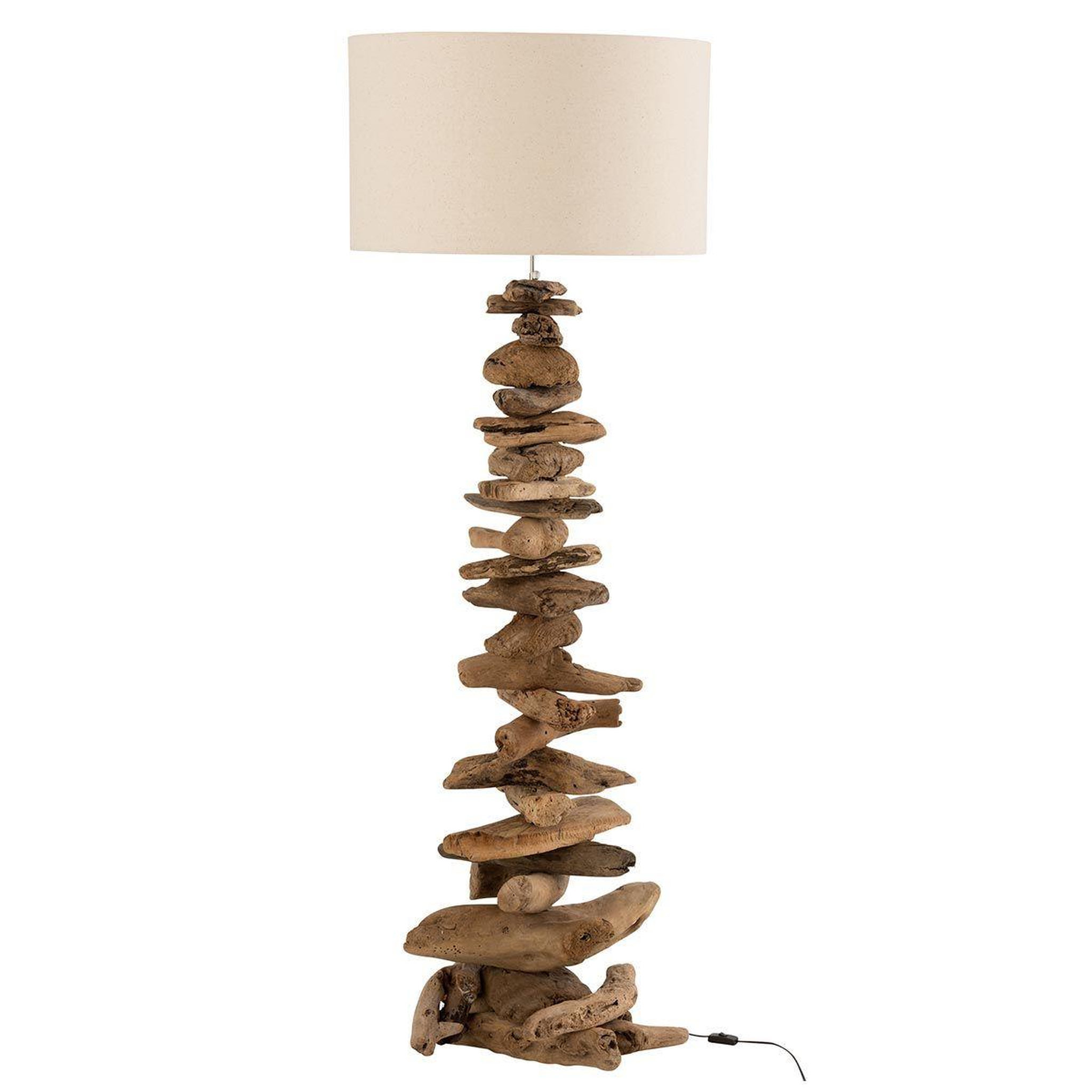 Voir la diapositive 1 : J-LINE Lampadaire design  bois flotté  170cm naturel