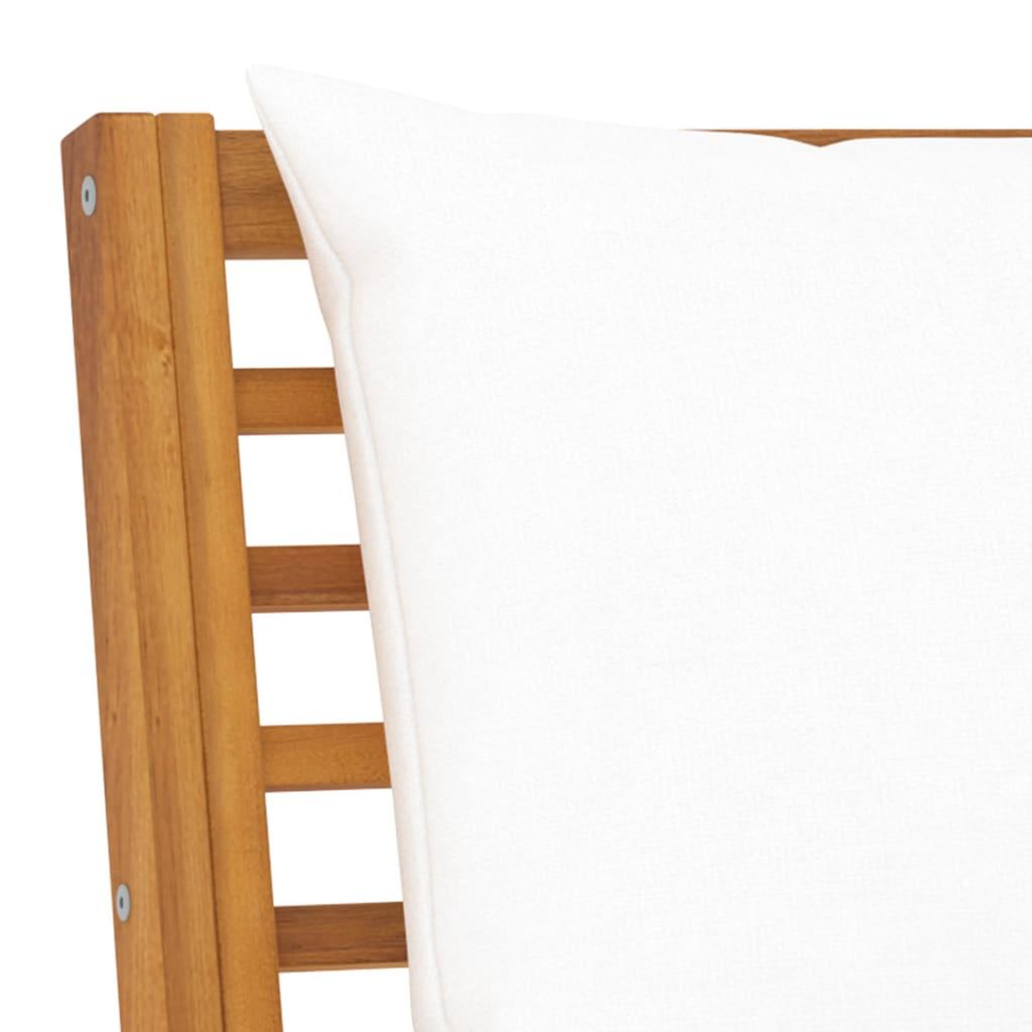Voir la diapositive 5 : VIDAXL Canape central sectionnel et coussin creme Bois d'acacia massif