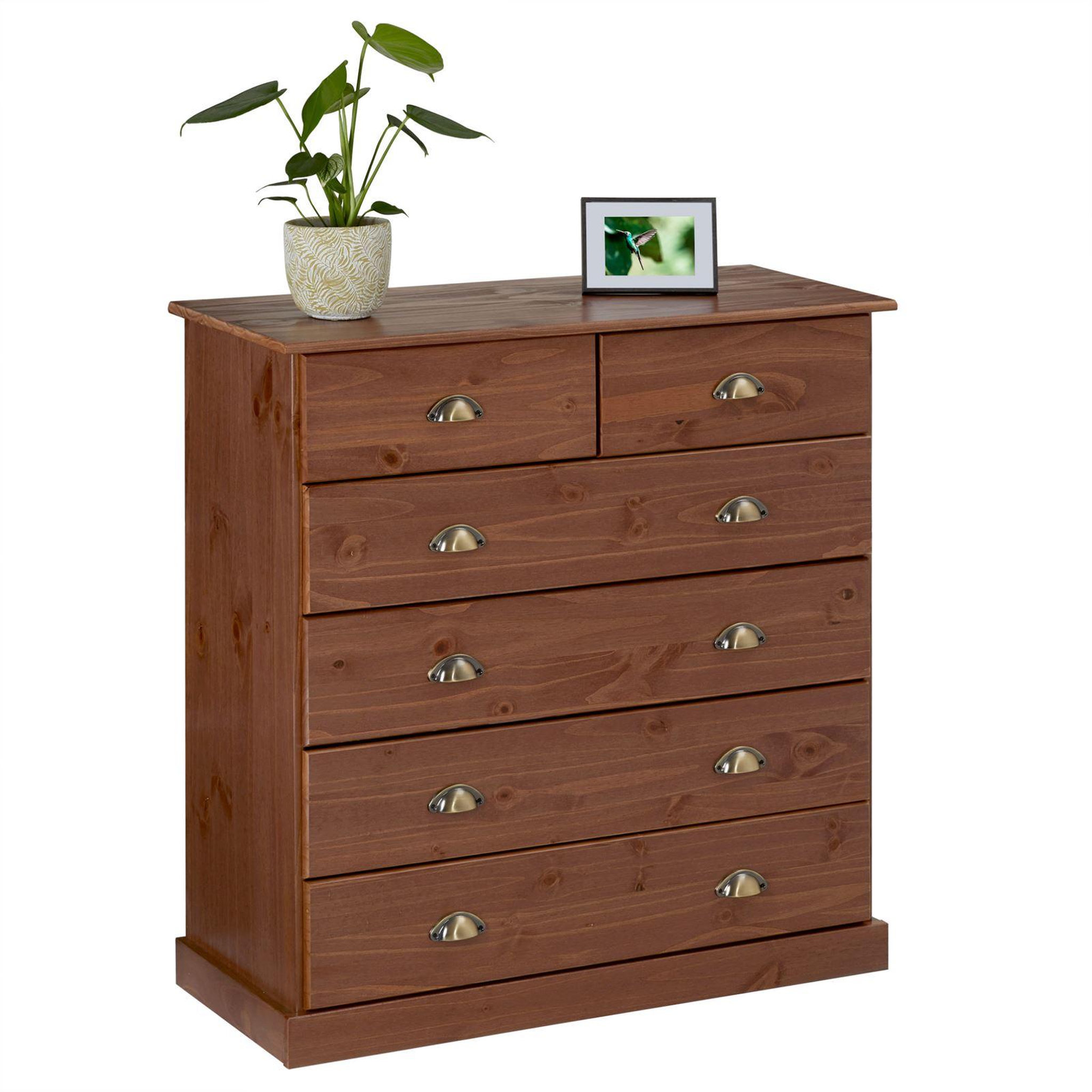 Voir la diapositive 1 : IDIMEX Commode PARIS en pin massif, 6 tiroirs