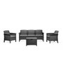 Voir la diapositive 1 : CONCEPT USINE Salon de jardin 5 places effet résine tressée gris anthracite avec table basse MANIZA