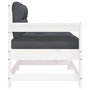 Voir la diapositive 4 : VIDAXL Chaise de jardin avec coussins blanc bois de pin massif