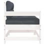 Voir la diapositive 4 : VIDAXL Chaise de jardin avec coussins blanc bois de pin massif