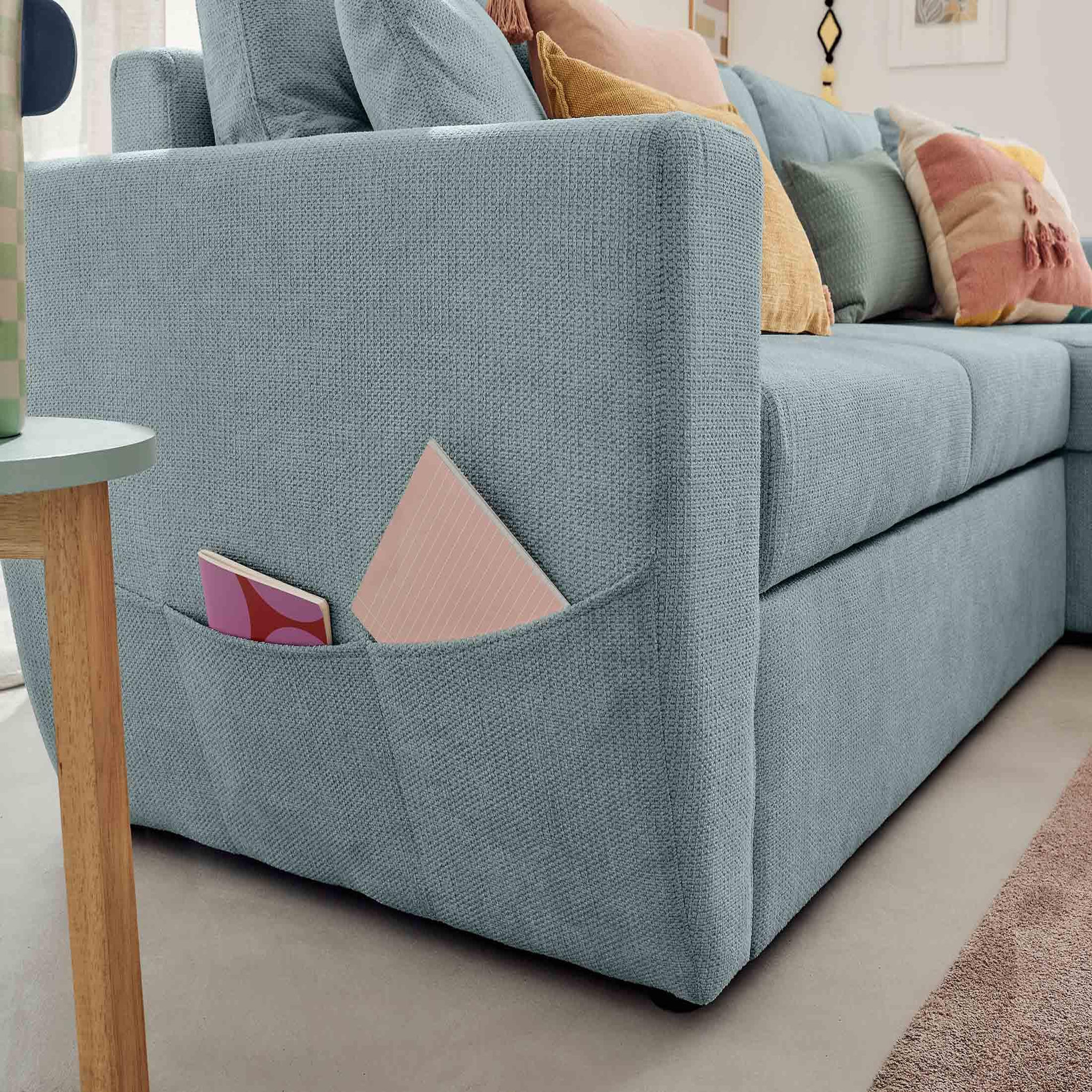 Voir la diapositive 4 : BEST MOBILIER Astoria - canapé d'angle réversible 4 places - convertible avec coffre - en tissu texturé