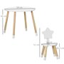 HOMCOM Ensemble table et chaises enfant design scandinave motif étoile bois pin MDF blanc
