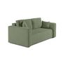 Voir la diapositive 3 : BEST MOBILIER Topaze - canapé droit 2 places - en velours côtelé