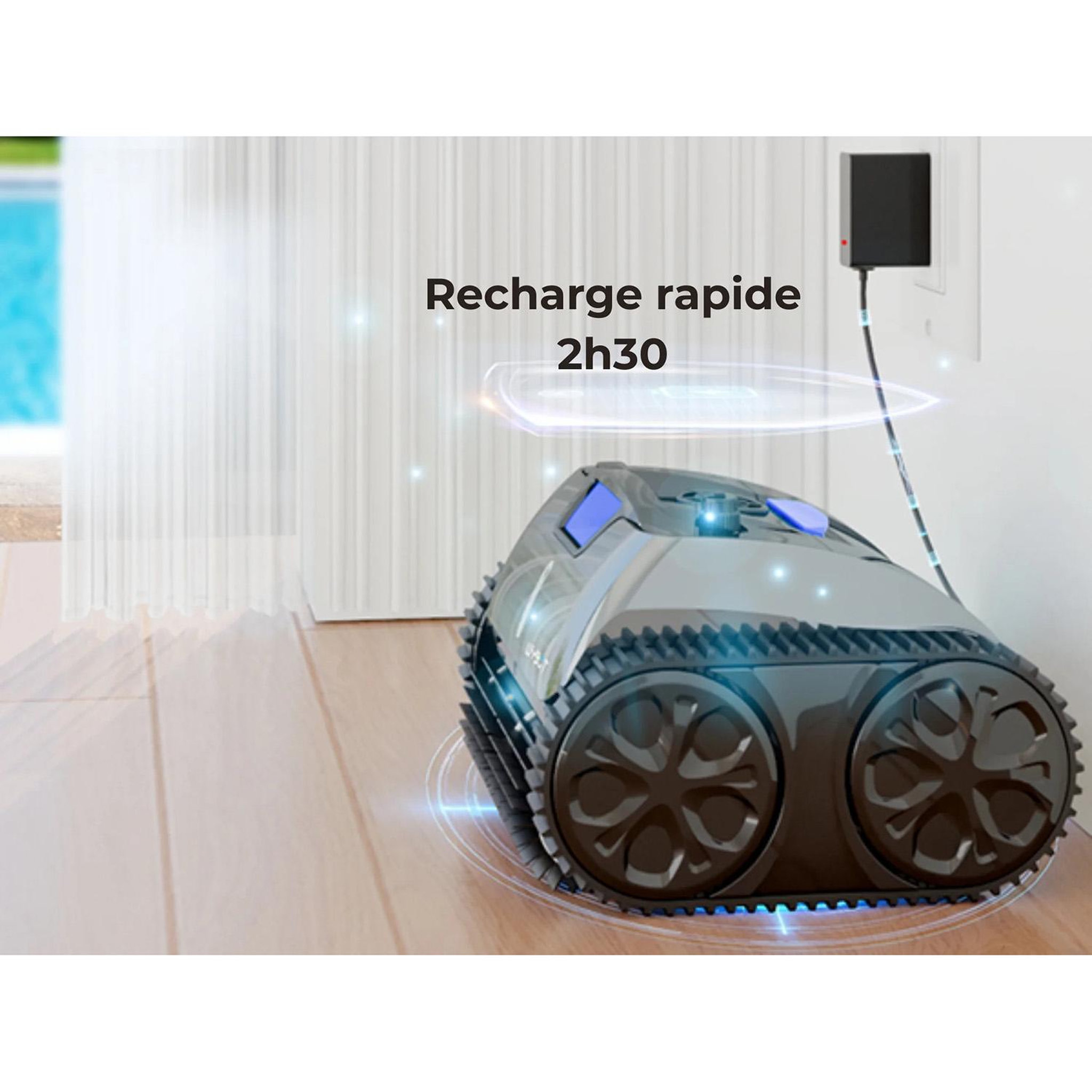 Voir la diapositive 3 : WYBOT Robot piscine électrique sans fil 2h50 max d'autonomie - c1 pro