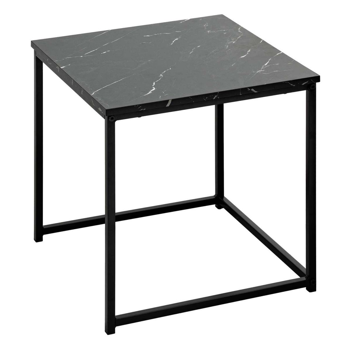 ATMOSPHERA Duo de tables d'appoint effet marbre - Noir
