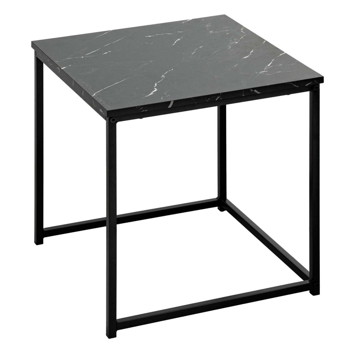 ATMOSPHERA Duo de tables d'appoint effet marbre - Noir