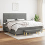 Voir la diapositive 1 : VIDAXL Sommier a lattes de lit avec matelas Gris fonce 200x200cm Tissu