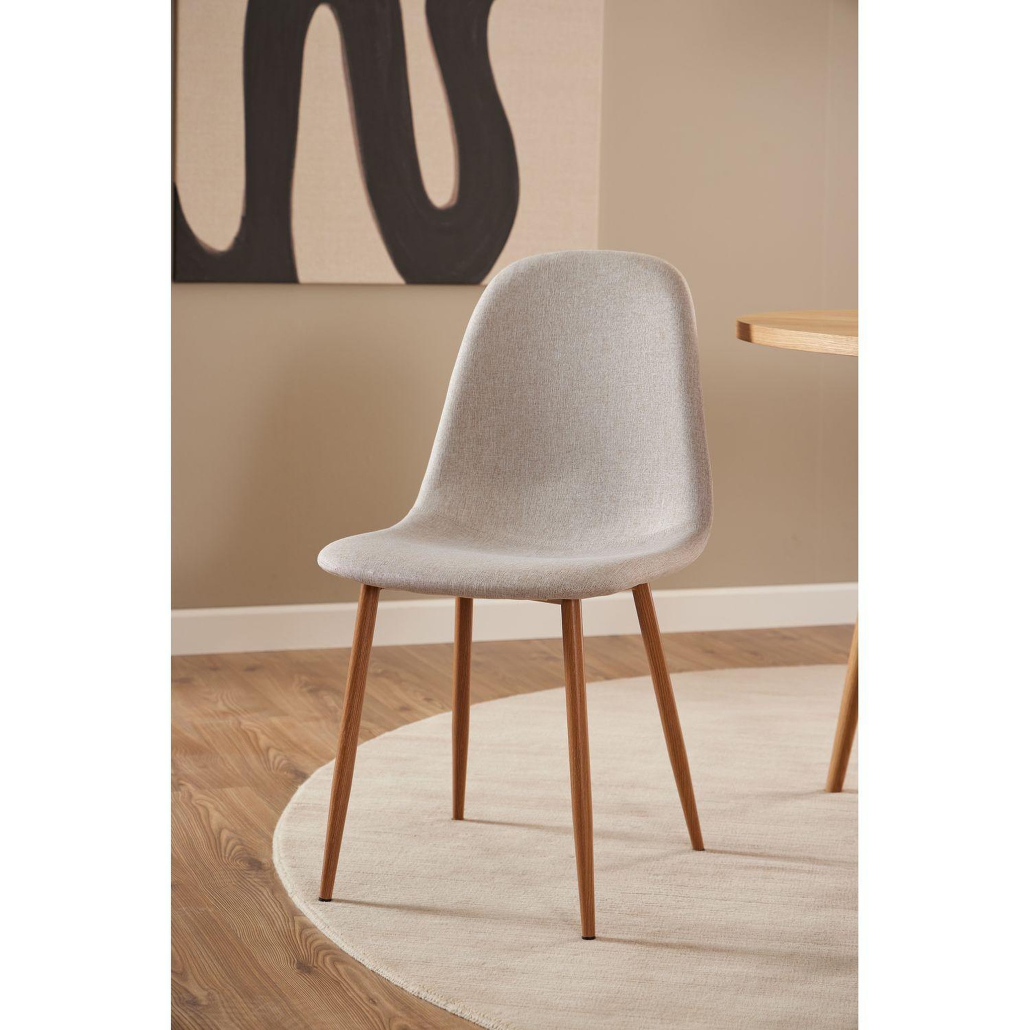 Voir la diapositive 2 : TOILINUX Lot de 4 chaises de salle à manger clelia - beige